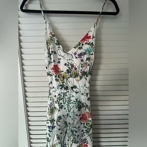 Floral maxi dress with center slit